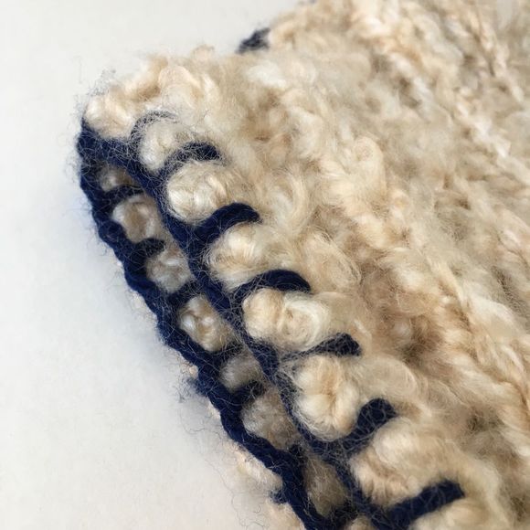 Hand Knit Boxy Sweater Vest, Blanket Stitched Trim - Picture 5 of 7